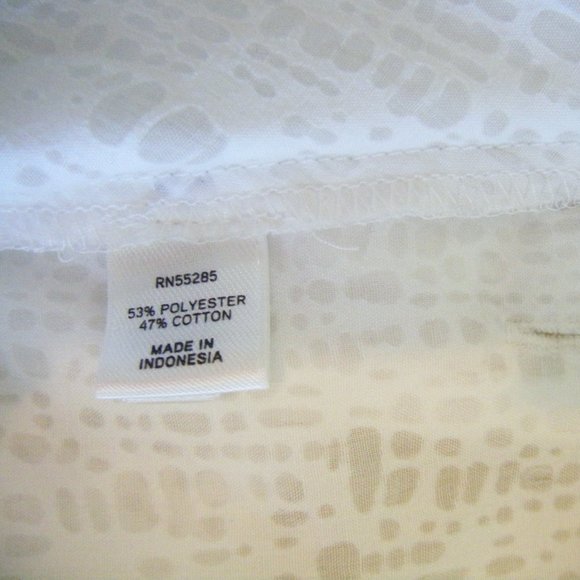 White Wrap Side Tie Sheer Patterned Blouse Size XS - Picture 8 of 8